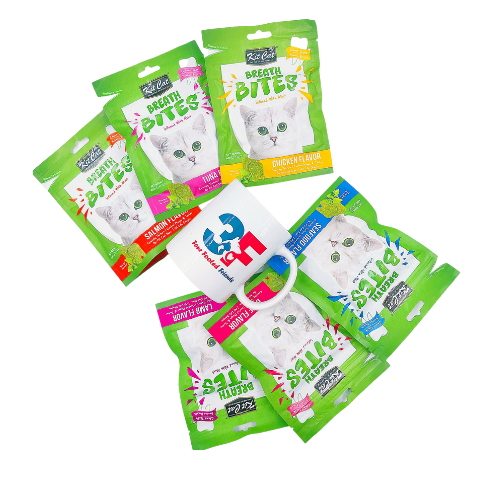 Bánh thưởng cho mèo KitCat Breath Bites - CÁ NGỪ - 60g: HỒNG